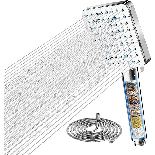 Vendos85 Pommeau de douche avec filtre - 7 jets - argenté