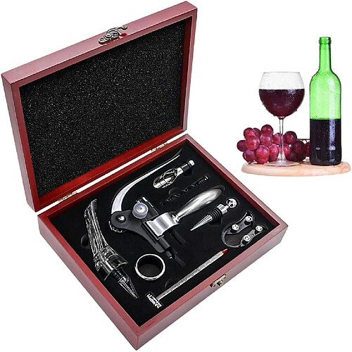Vendos85 Ensemble d’ouvre-vin 9 pièces avec boîte en bois