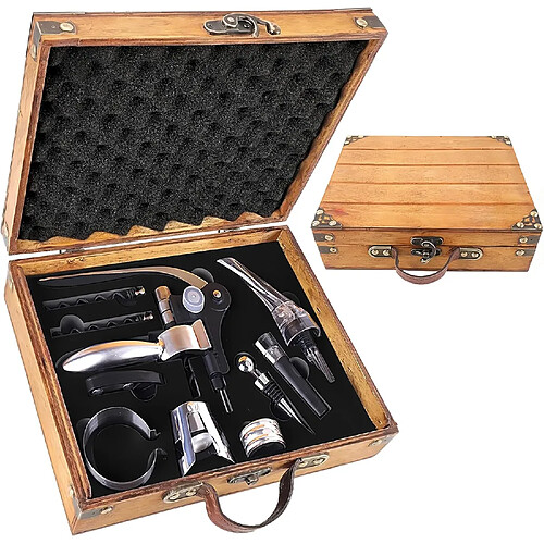 Vendos85 Tire-Bouchon Vin en Coffret Cadeau Bois Vintage
