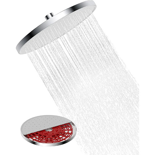 Vendos85 Pommeau de douche 25 cm blanc autonettoyant