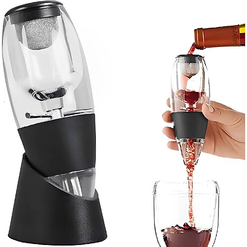 Vendos85 Décanteur et aérateur à vin en verre – Noir