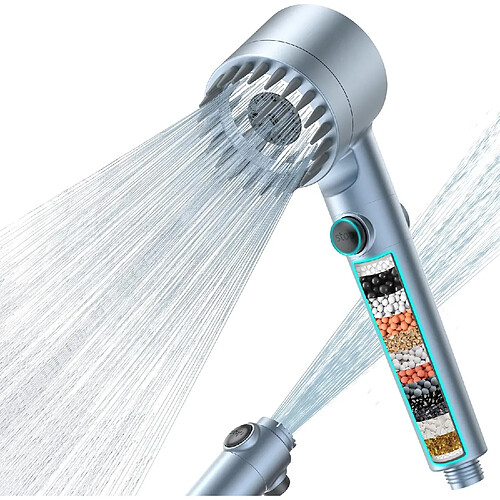Vendos85 Pommeau de douche bleu haute pression 4 modes