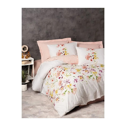 Parure de lit coton ranforcé 220x240 - Blanc