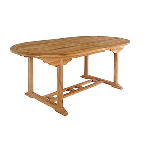 Mes Table de jardin ovale extensible - Naturel