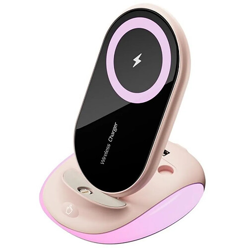 Chargeur Sans Fil 15W Design Élégant Pour Tous Smartphones Rose 2 YONIS