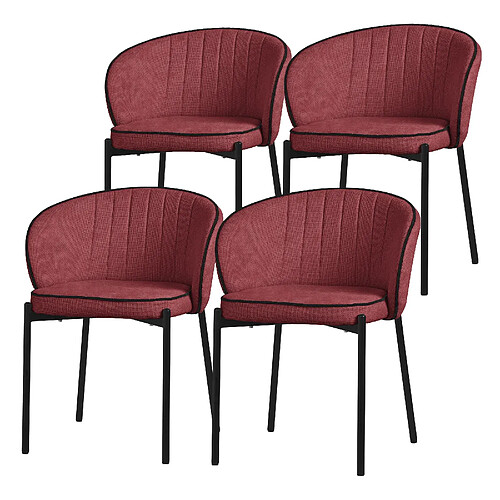 ML-Design Lot de 4 chaises de salle à manger Chaise rembourrée Chaise de cuisine Chaise de