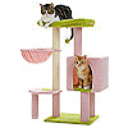 PAWZ Road Arbre à Chat avec Perchoir et Hamac 90 cm Rose