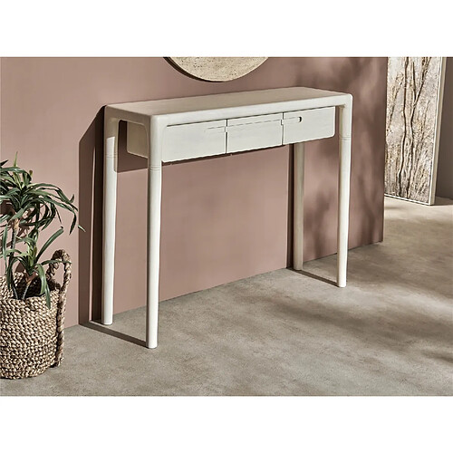 Alexandra House Living Poignée blanche pour console Ares 100 x 30 x 76 cm. 100 x 30 x 76 cm