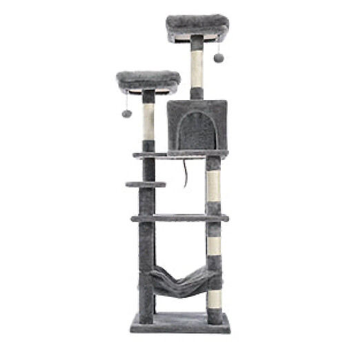 PAWZ Road Grand Arbre à Chat à 7 Niveaux 154 cm Gris