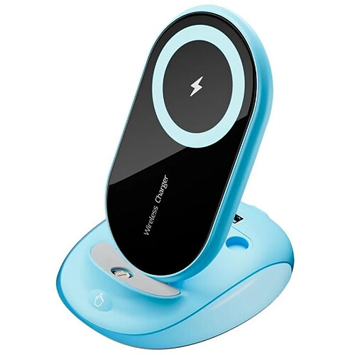 Chargeur Sans Fil 15W Design Élégant Pour Tous Smartphones Bleu YONIS