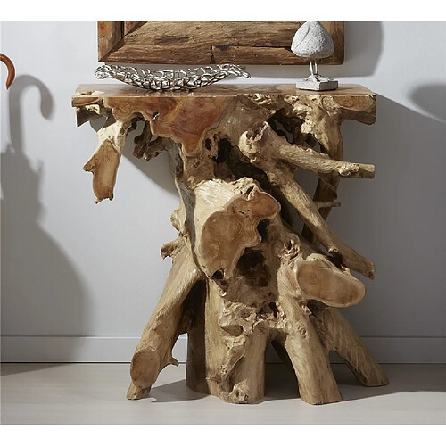 Alexandra House Living Console Teka Root Solide 80 x 35 x 80 cm. 80 x 35 x 80 cm