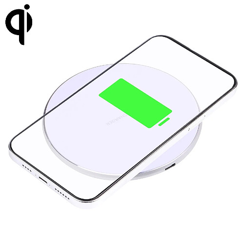 Chargeur Sans Fil 15W Design Plaid Métal Compact Et Durable Avec LED Discrète Blanc YONIS