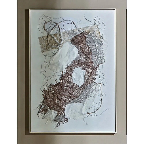Alexandra House Living Peinture abstraite moderne. Toile rougeâtre avec cadre 72 x 102 cm. 72 x 5 x 102 cm