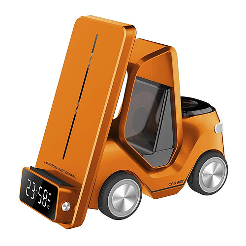 Chargeur Sans Fil 5-en-1 Forme Voiture Avec Réveil Et Lumière Ambiance YONIS
