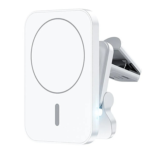 Chargeur Magsafe Sans Fil 15W Avec Indicateur LED Pour Voiture 360° Ajustable Blanc YONIS