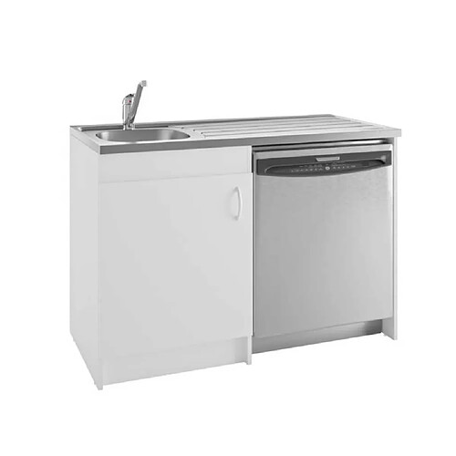 Neova S15V01057 Meuble sous-évier 1200 mm 1 porte avec joue intégrée blanc
