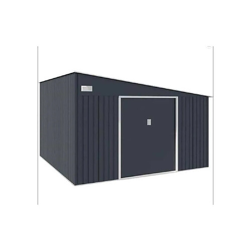 Astro EMCNCF Abri de jardin métal 11,01 m² 343x321x162-210 cm 2 portes coulissantes gris anthracite