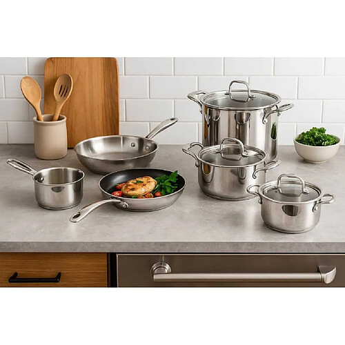 Cosy&Trendy Classic 11 pièces Batterie de cuisine acier inoxydable induction