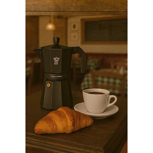 Cafetière italienne - PEZZETTI - ITALEXPRESS - Aluminium - 6 tasses - Noire