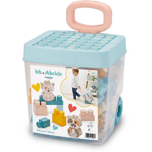 Ecoiffier BB Abrick Rolly Briques Coffret 40 pièces avec chariot