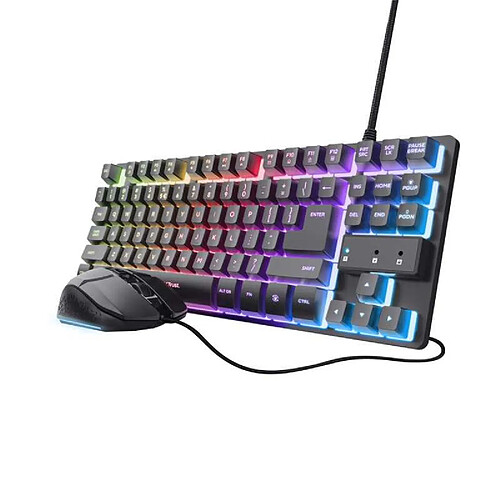 Trust GXT 798 Pack clavier tenkeyless AZERTY + souris 6400 DPI noir