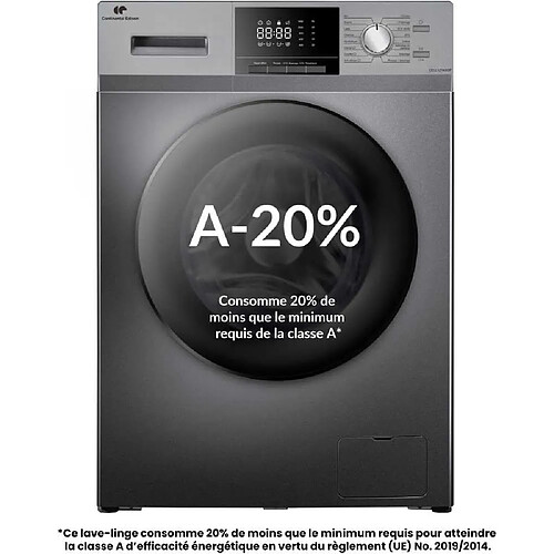 Continental Edison CELL12140ISP Lave-linge hublot 12 kg Silver 1400 trs/min Induction · Reconditionné