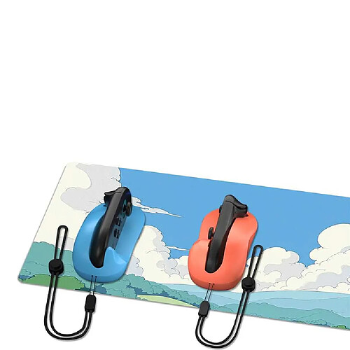 Alpha Omega Players Support souris Joy-Con Switch 2 + Tapis souris XXL illustré bleu et orange