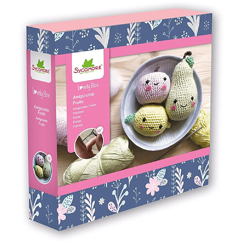 Au Sycomore SYCRE1075 Kit crochet amigurumi 3 fruits dès 7 ans