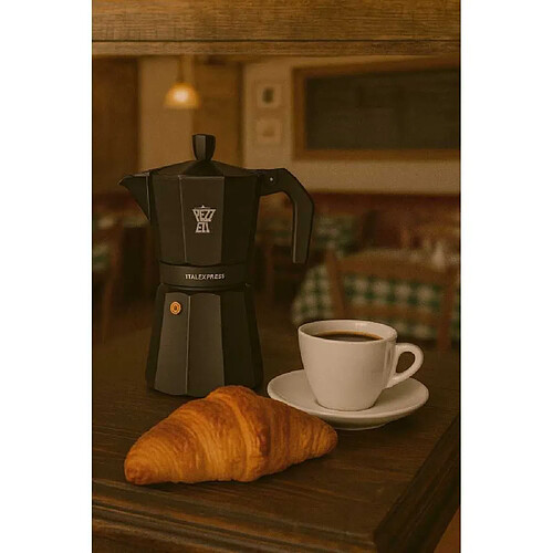 PEZZANI SALON ITL006CPB Cafetière italienne 6 tasses Noir 19 x 10,4 x H20 cm