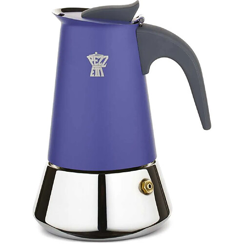 Piezzi Steelexpress 6 tasses Cafetière italienne Bleu Indigo
