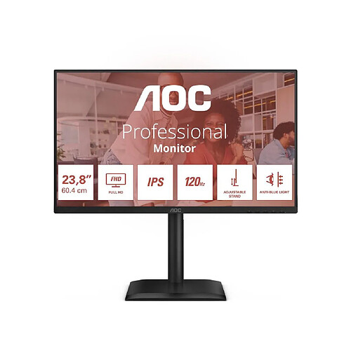 AOC 24E4U Écran 23,8 pouces Full HD 120 Hz IPS Noir