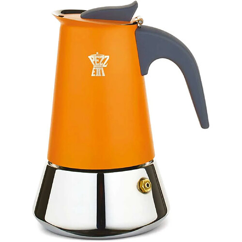 Piezzi Steelexpress PEZ8000743628006 Cafetière italienne 6 tasses acier inoxydable orange