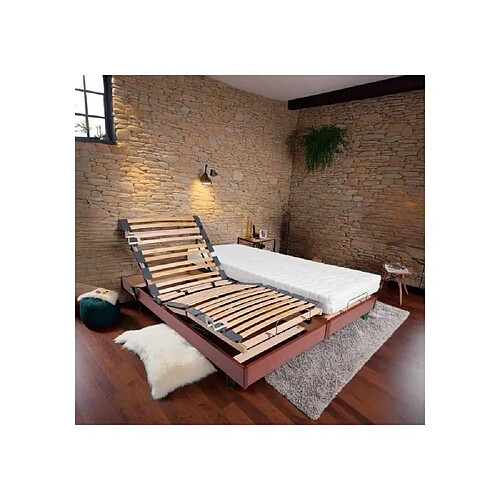WEBED Ensemble relaxation matelas + sommiers électriques 2x80x200 - Mousse - Ferme - TALCA Fab...
