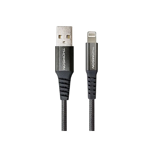 Thomson Câble 745001 USB-A vers Lightning 1,5 m 3A tressé noir
