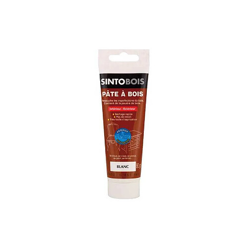 Sintobois L001021 Pâte à bois prête à l'emploi 80 g blanc