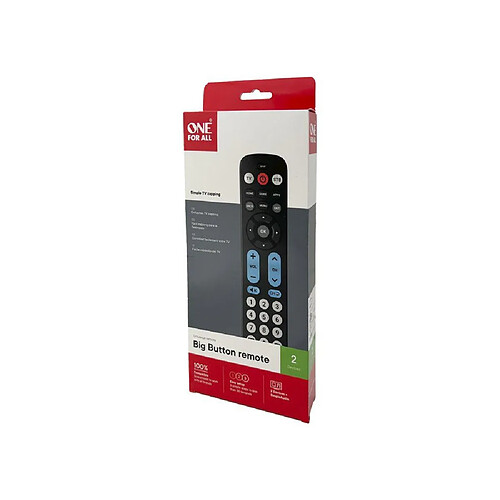 ONE FOR ALL URC6821 - Télécommande TV audio à grosses touches - SimpleSet