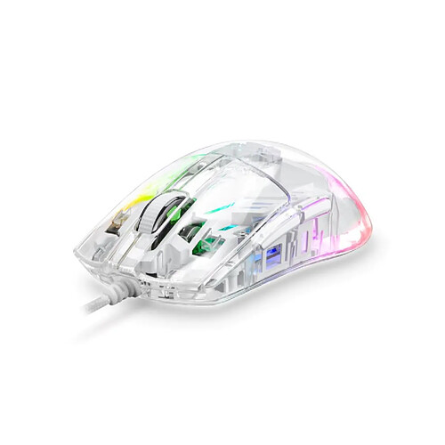 Alpha Omega Players Players Light Souris gaming filaire transparente 6 boutons 12800 DPI