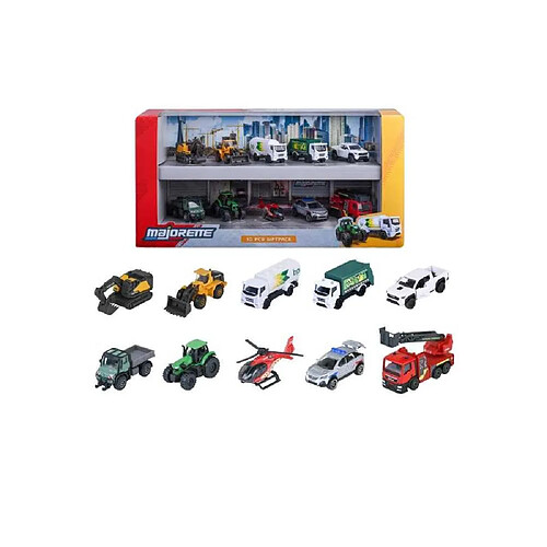 Majorette Majo City Coffret 10 pièces véhicules métal échelle 1/64