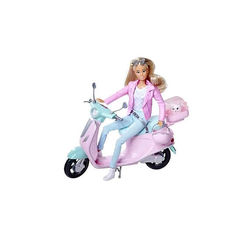 Smoby SMO4006592097158 Poupée mannequin 29 cm avec scooter 27 cm et chien