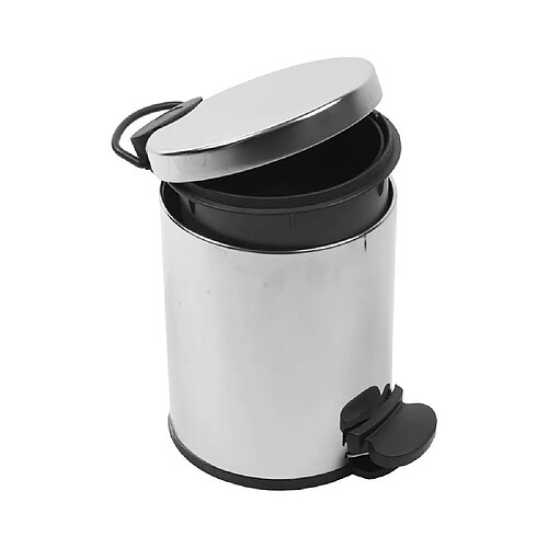 Akw 23613 Poubelle à pédale 5 L acier inoxydable ronde
