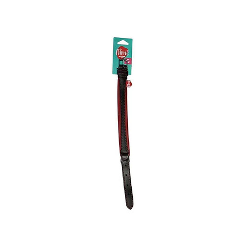 Aime YAGO819064 Collier cuir S 27-35 cm noir et rouge 20 mm