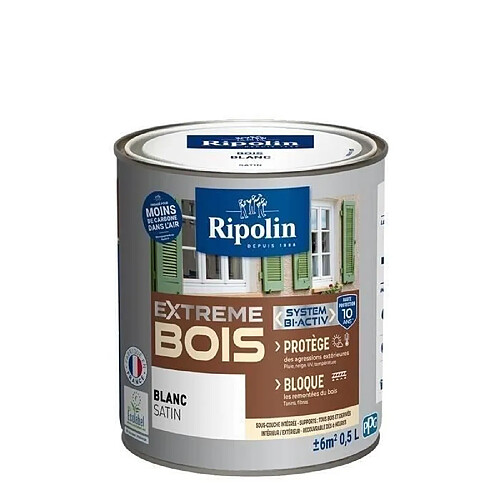 Ripolin Extreme Bois Microporeuse Satin 0,5 L Peinture bois