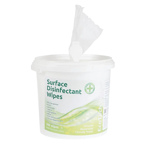 Ecotech Boîte de Lingettes Désinfectantes de Surface - 500 Lingettes