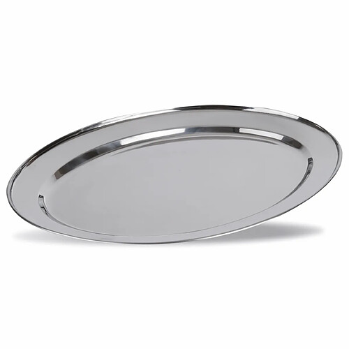 Plateau de Service Ovale en Inox Brillant 25 à 50 cm - Pujadas