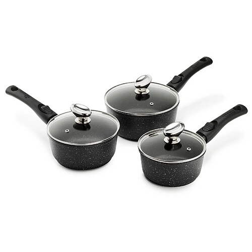Lot 3 Casserole PREMIUM 16 / 18 / 20 CM Fonte d'Aluminium Manche Amovible - Pradel