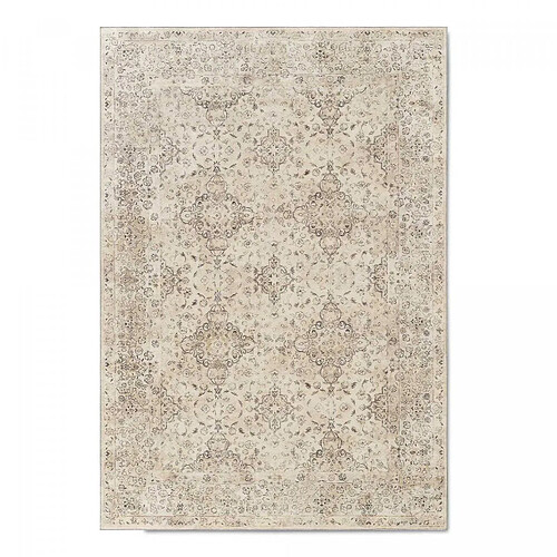 UnAmourDeTapis Tapis salon 150 x 220 cm beige, gris, kilim vintage, motif oriental, charme authentique