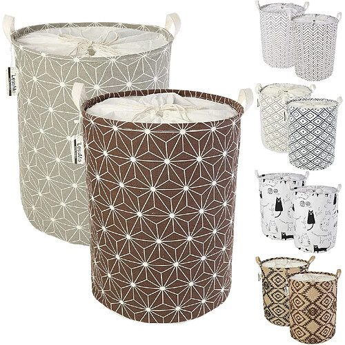 Vendos85 Lot de 2 paniers à linge - Multicolore