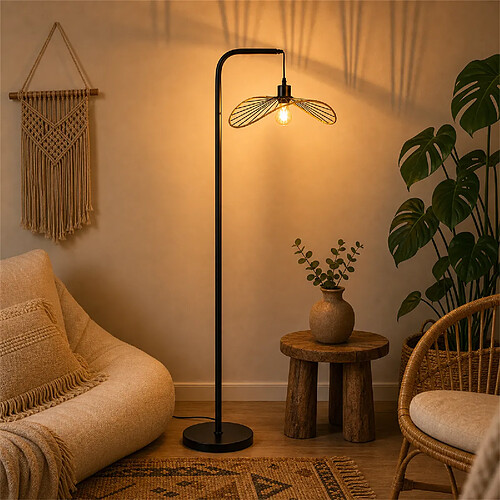 Nettlife Lampadaire métal - Noir