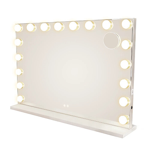ZMH Miroir De Maquillage Éclairé 60x80cm Avec 3 Modes De Lumière Musique Et Intensité Réglable