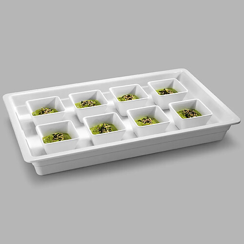 Plat en Mélamine Blanc GN 1/1 - H 20 à 65 mm - Pujadas